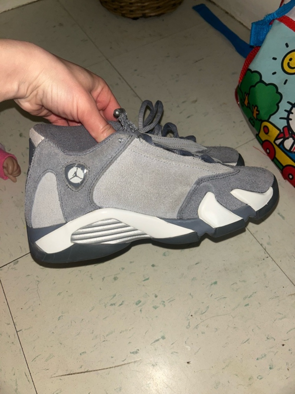 Jordan Kids Grey Suede Low-Top Sneakers
